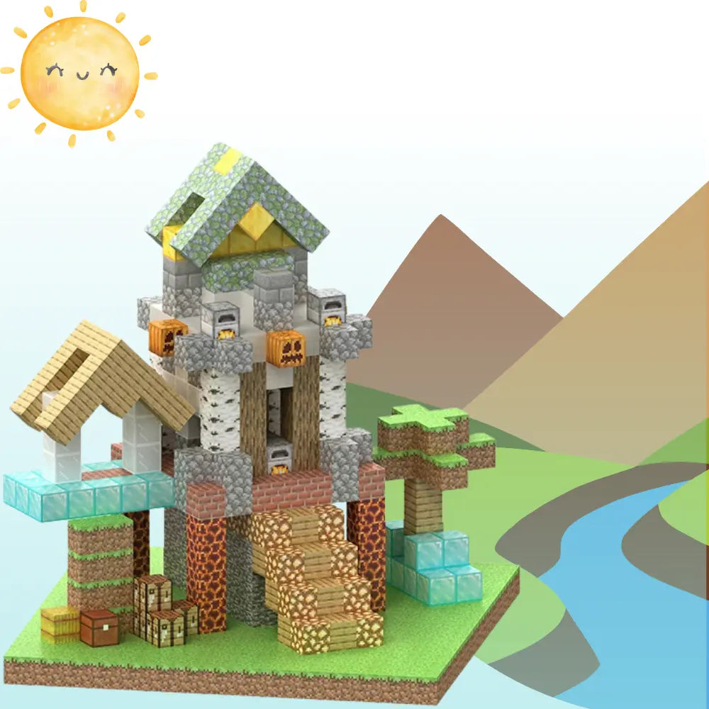 【最新テーマ登場】大容量版＼🏰城 ❄️雪の王国🏡雪邸宅／磁石ブロック™