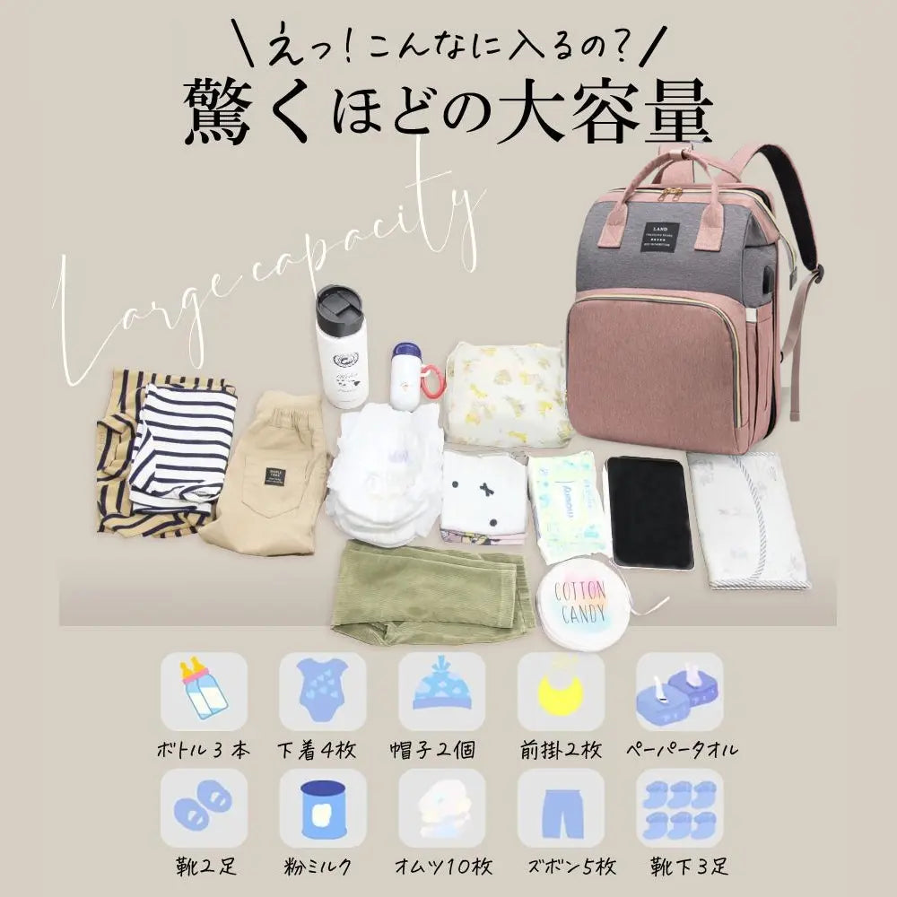 絆バッグ™【多機能 ・大容量・育児快適】